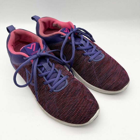 Vionic Adley Purple Agile Active Trainers Lace Up Knit Comfort Sneakers Women 10 - Picture 2 of 10